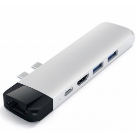 Satechi - Adattatore Multiporta Pro Hub - USB-C - 4K HDMI & Ethernet - Argento