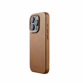 Mujjo - Cover Impact Case con MagSafe per iPhone 15 Pro - Marrone