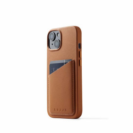 Mujjo - Cover a portafoglio in pelle per iPhone 15 - Marrone