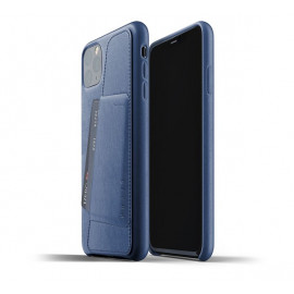 Mujjo - Cover portacarte in pelle per iPhone 11 Pro Max - Blu