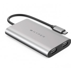 Hyper HyperDrive USB-C Dual HDMI Adapter + USB PD (M1)