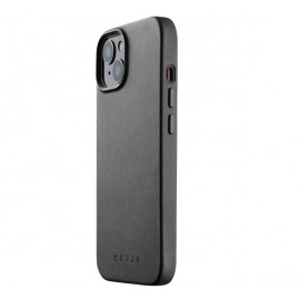 Mujjo - Cover in pelle con MagSafe per iPhone 14 Plus - Nero