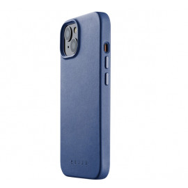 Mujjo - Cover in pelle con MagSafe per iPhone 14 - Blu