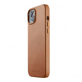 Mujjo - Cover in pelle con MagSafe per iPhone 14 Plus - Marrone