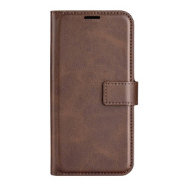 Casecentive - Cover a portafoglio in pelle per iPhone 15 Plus - Marrone