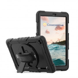 Casecentive Handstrap Pro - Case con impugnatura per Galaxy Tab A7 10.4 2020 - Nero