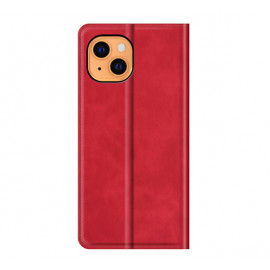 Casecentive - Cover a portafoglio in pelle con chiusura a scatto per iPhone 13 Mini - Rosso