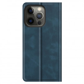 Casecentive - Cover a portafoglio in pelle con chiusura a scatto per iPhone 13 Pro Max - Blu