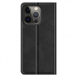 Casecentive - Cover a portafoglio in pelle con chiusura a scatto per iPhone 13 Pro Max - Nero