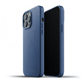 Mujjo Leather Case iPhone 13 Pro Max blauw