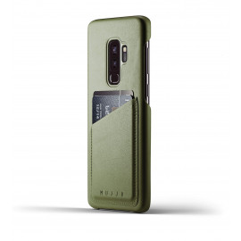 Mujjo Leather Wallet Case Galaxy S9 Plus groen