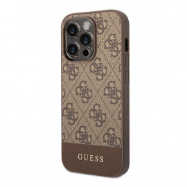 Guess 4G Stripe case iPhone 14 Pro brown