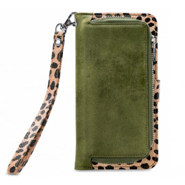 Mobilize 2in1 Gelly Wallet Zipper Case iPhone 12 Pro Max olijfgroen / leopard 