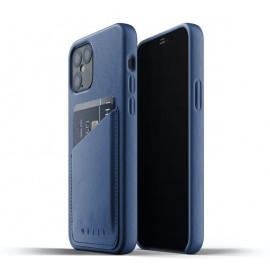 Mujjo Leather Wallet Case iPhone 12 / iPhone 12 Pro blauw