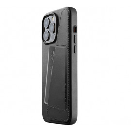 Mujjo Leather Wallet Case iPhone 14 Pro Max black