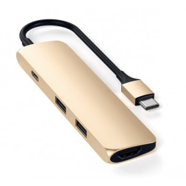 Satechi - Hub USB-C Passthrough con HDMI - Oro