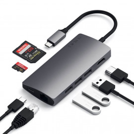 Satechi - Adattatore Multiporta V2 - USB-C - Ethernet - Grigio scuro