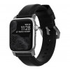 Nomad Traditional - Cinturino in pelle per Apple Watch 42mm / 44mm / 45mm / 49mm - Nero / Argento