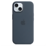 Custodia MagSafe in silicone Apple per iPhone 15 Pro Max Blu tempesta sticky
