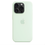 Custodia MagSafe in silicone Apple per iPhone 15 Pro Verde Menta sticky