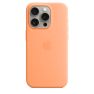 Custodia MagSafe in silicone Apple per iPhone 15 Pro Max Orange Sorbet sticky