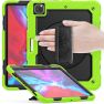 Casecentive Handstrap Pro - Case con impugnatura per iPad Pro 12.9" 2022 / 2021 / 2020 / 2018 - Verde sticky