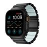 Nomad Stratos Titanium Strap Apple Watch 44mm / 45mm / 46mm / 49mm Black / Icy Blue Glow sticky