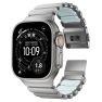 Nomad Stratos Titanium Strap Apple Watch 44mm / 45mm / 46mm / 49mm Natural / Icy Blue Glow sticky