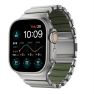 Nomad Stratos Cinturino in Titanio Apple Watch 44/45/46/49 mm Naturale/Forest sticky