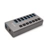 i-Tec - HUB di Ricarica USB 3.0 a 7 Porte + Alimentatore 36 W - Grigio sticky