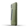 Mujjo - Cover portacarte in pelle per iPhone XS Max - Verde sticky