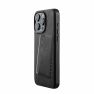 Mujjo - Cover a portafoglio in pelle per iPhone 15 Pro Max - Nero sticky