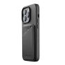 Mujjo - Custodia in Pelle per iPhone 14 Pro - Nero sticky