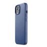 Mujjo - Cover in pelle con MagSafe per iPhone 13 / 14 - Blu sticky