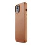 Mujjo - Cover in pelle con MagSafe per iPhone 14 / 13 - Marrone sticky