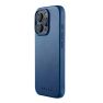 Mujjo - Cover in pelle per iPhone 16 Pro Max - Blu sticky