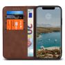 Casecentive Leren Wallet - Cover iPhone XS - Marrone sticky