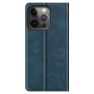 Casecentive - Cover a portafoglio in pelle con chiusura a scatto per iPhone 13 Pro Max - Blu sticky