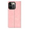 Casecentive - Cover a portafoglio in pelle con chiusura a scatto per iPhone 13 Pro Max - Rosa sticky