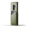 Mujjo - Custodia in Pelle con Portafoglio per Galaxy S9 Plus - Verde sticky