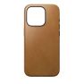 Nomad - Cover in pelle Modern Leather Magsafe per iPhone 15 - Marrone chiaro sticky