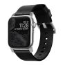 Nomad Modern - Cinturino in pelle per Apple Watch 42mm / 44mm / 45mm / 49mm - Nero / Argento sticky