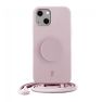 PopSockets - Cover con cordoncino PopGrip per iPhone 14 Plus - Rosa sticky