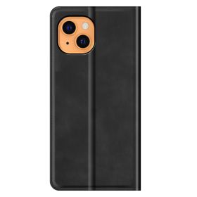 Casecentive - Cover a portafoglio in pelle con chiusura a scatto per iPhone 13 - Nero