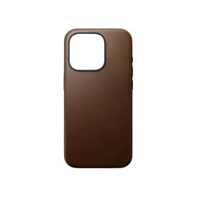 Nomad - Cover in pelle Modern Leather Magsafe per iPhone 15 Pro - Marrone