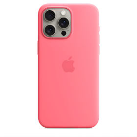 Custodia MagSafe in silicone Apple per iPhone 15 Pro Max rosa