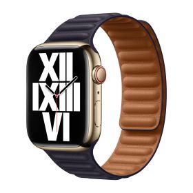 Apple Leather Link - Cinturino in pelle Apple Watch 38mm / 40mm / 41mm - S/M - Ink