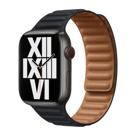 Apple Leather Link - Cinturino in pelle Apple Watch 38mm / 40mm / 41mm - S/M - Midnight