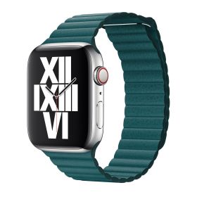 Apple Loop - Cinturino a maglie in pelle per Apple Watch - 44mm / 45mm / 46mm / 49mm - Peacock