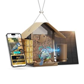 Birdfy Feeder Metal V Lite + Solar - mangiatoia per uccelli intelligente e impermeabile con telecamera e riconoscimento AI